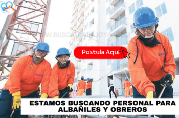 Obras en Construcción Contratan Albañiles y Obreros