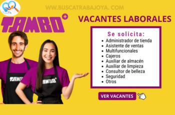 Empleos en Tambo con Oportunidades de Trabajo y Estabilidad Laboral