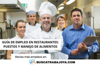 Guía de Empleo en Restaurantes: Puestos y Manejo de Alimentos
