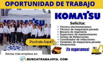 Trabajo en Komatsu conoce los puestos que puedes encontrar